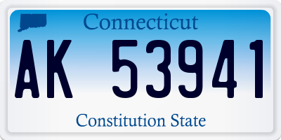 CT license plate AK53941