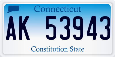 CT license plate AK53943
