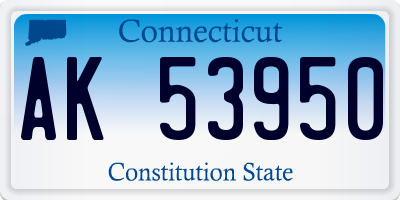 CT license plate AK53950
