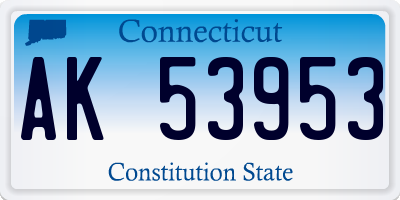 CT license plate AK53953