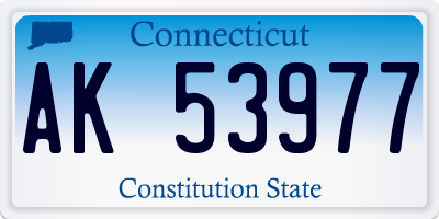 CT license plate AK53977