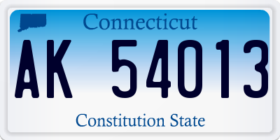 CT license plate AK54013