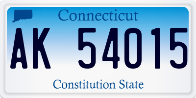 CT license plate AK54015