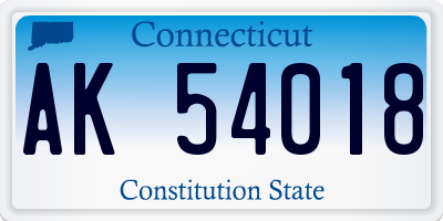 CT license plate AK54018