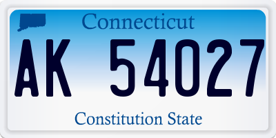 CT license plate AK54027