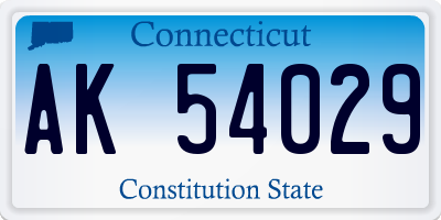 CT license plate AK54029