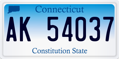CT license plate AK54037