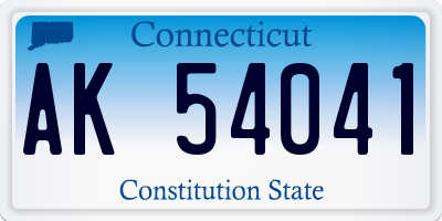 CT license plate AK54041