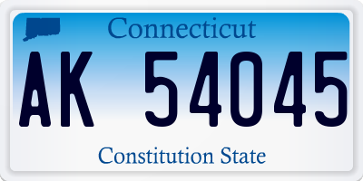 CT license plate AK54045