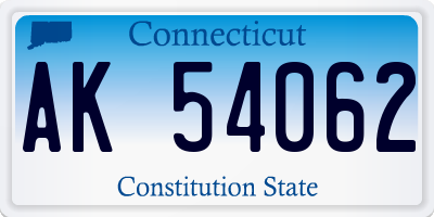CT license plate AK54062