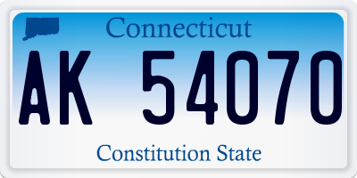 CT license plate AK54070