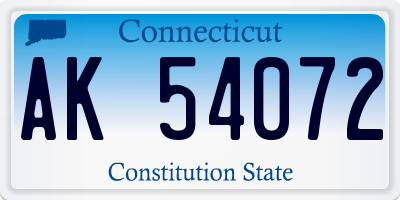 CT license plate AK54072