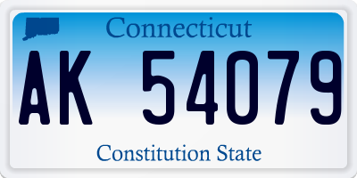 CT license plate AK54079