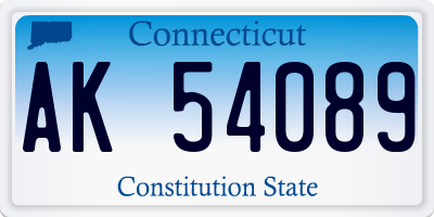 CT license plate AK54089