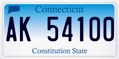 CT license plate AK54100
