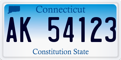 CT license plate AK54123