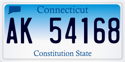 CT license plate AK54168