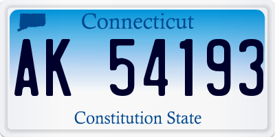CT license plate AK54193