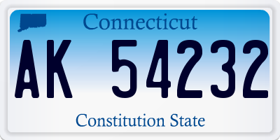 CT license plate AK54232