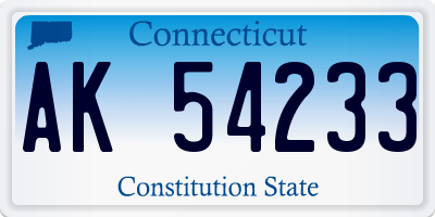 CT license plate AK54233