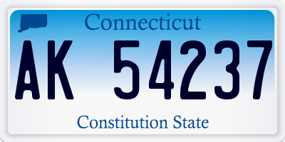CT license plate AK54237