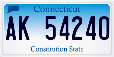 CT license plate AK54240