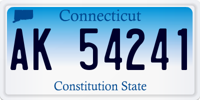 CT license plate AK54241