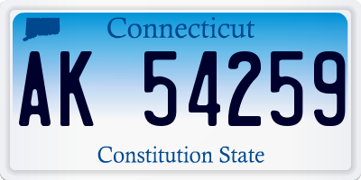CT license plate AK54259