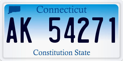 CT license plate AK54271