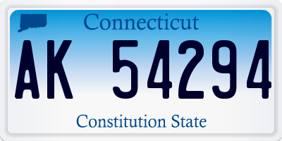 CT license plate AK54294