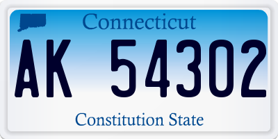 CT license plate AK54302