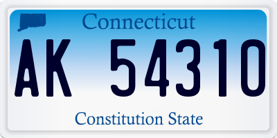 CT license plate AK54310