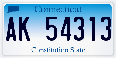 CT license plate AK54313