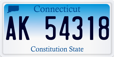 CT license plate AK54318