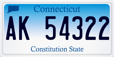 CT license plate AK54322