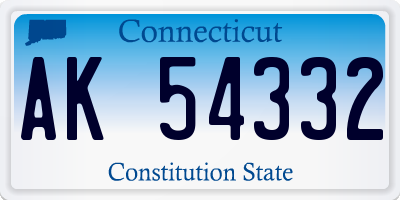 CT license plate AK54332