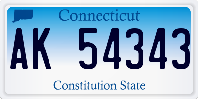 CT license plate AK54343