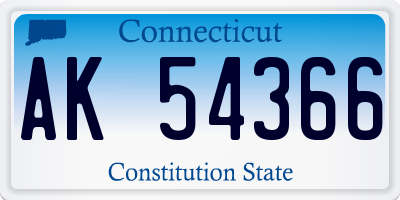 CT license plate AK54366