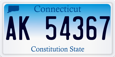 CT license plate AK54367