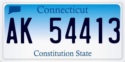 CT license plate AK54413