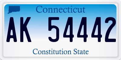 CT license plate AK54442