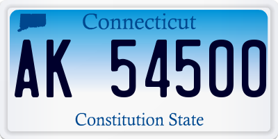 CT license plate AK54500
