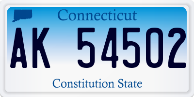 CT license plate AK54502
