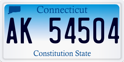 CT license plate AK54504