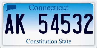 CT license plate AK54532