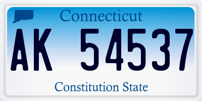 CT license plate AK54537