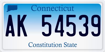CT license plate AK54539