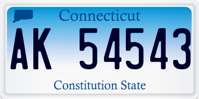 CT license plate AK54543