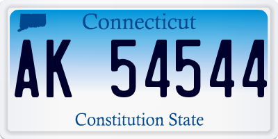 CT license plate AK54544