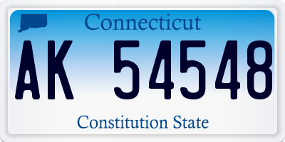 CT license plate AK54548